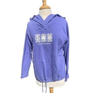 Southpointe Hilton Head Island Print Hoodie Women's Size Large Purple Pullover